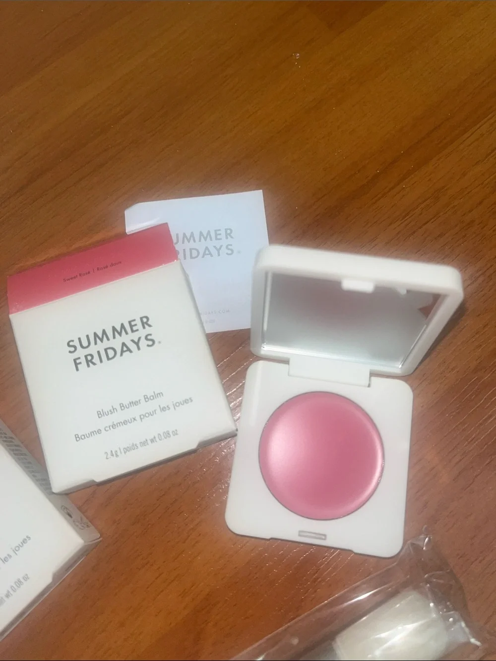 Summer Fridays Blush Butter Balm Duo — Sweet Rose & Soft Strawberry + Brush